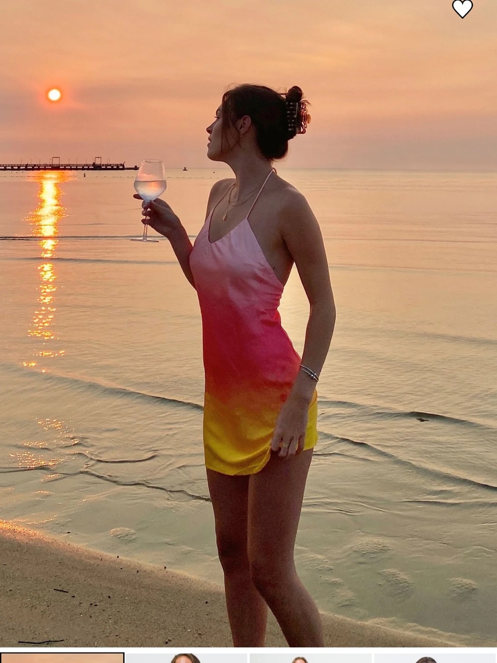 Princess Polly Pink to Yellow Ombre Halter Swim Coverup Dress
